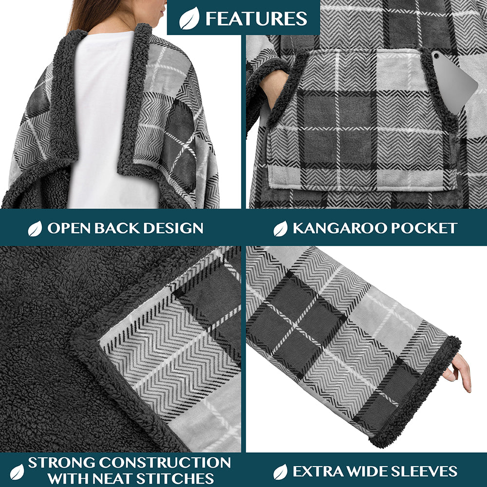Blanket with Sleeves - Kangaroo Pocket