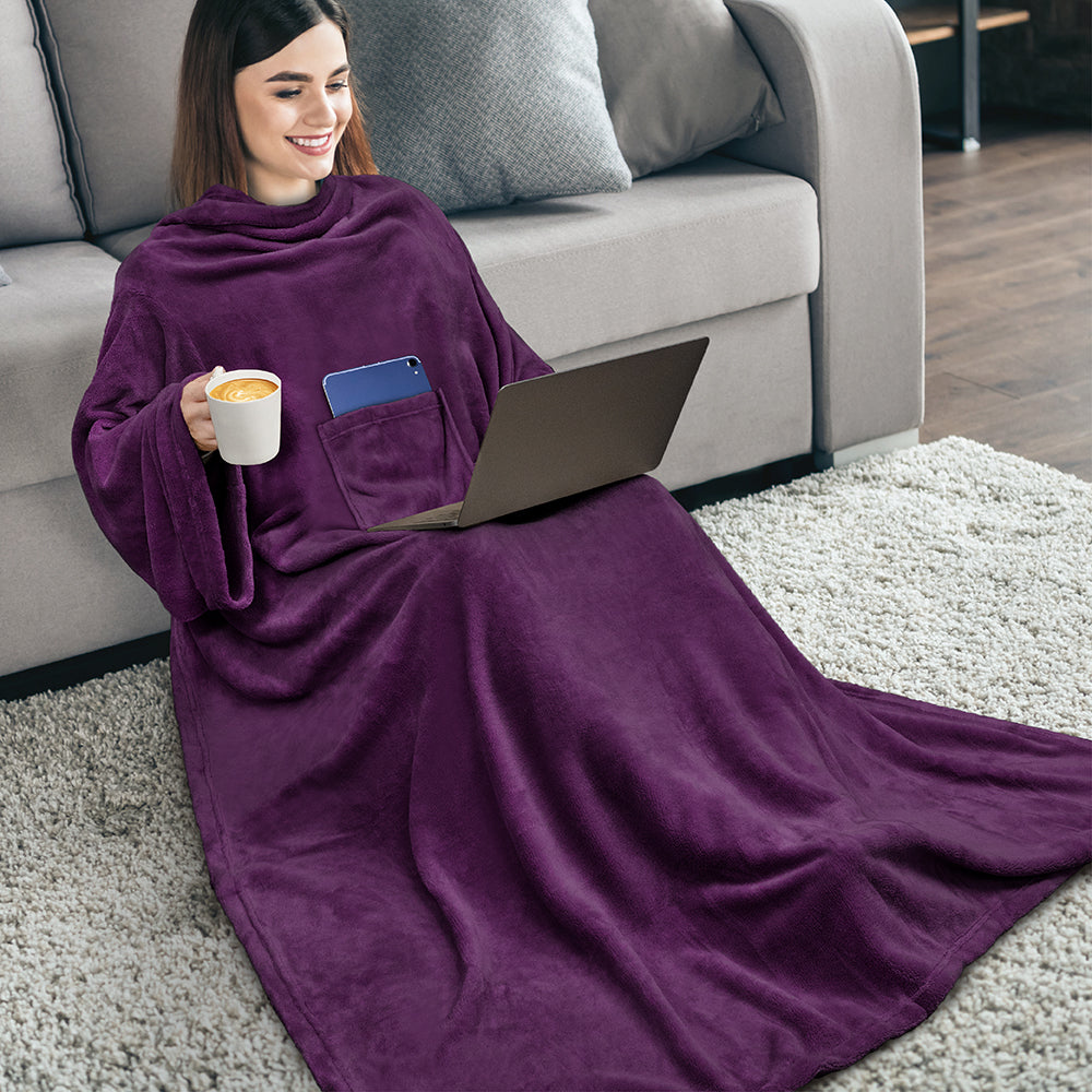 Blanket with Sleeves - Patch Pocket