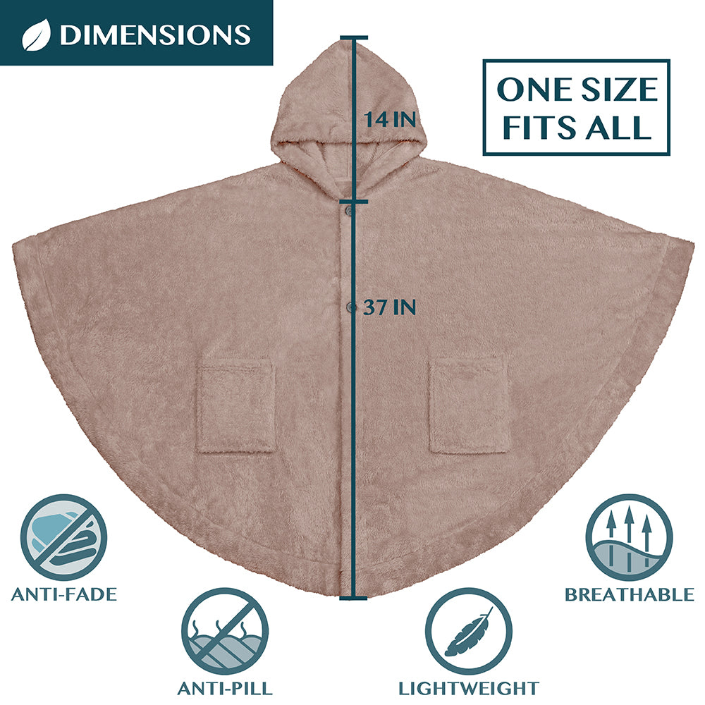 Angel Wrap Hoodie Sherpa Fluffy Poncho Blanket