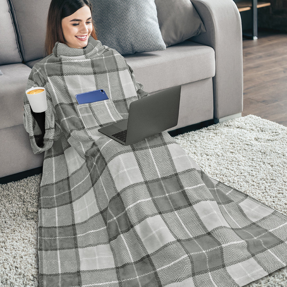 Blanket with Sleeves - Patch Pocket