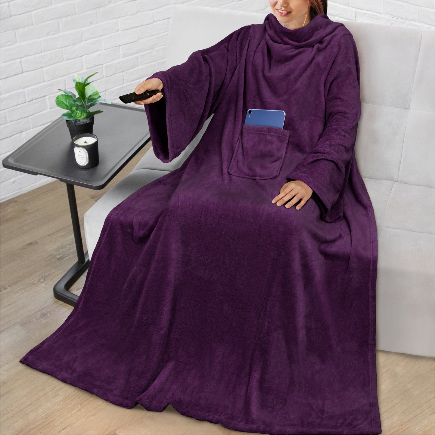 Blanket with Sleeves - Patch Pocket