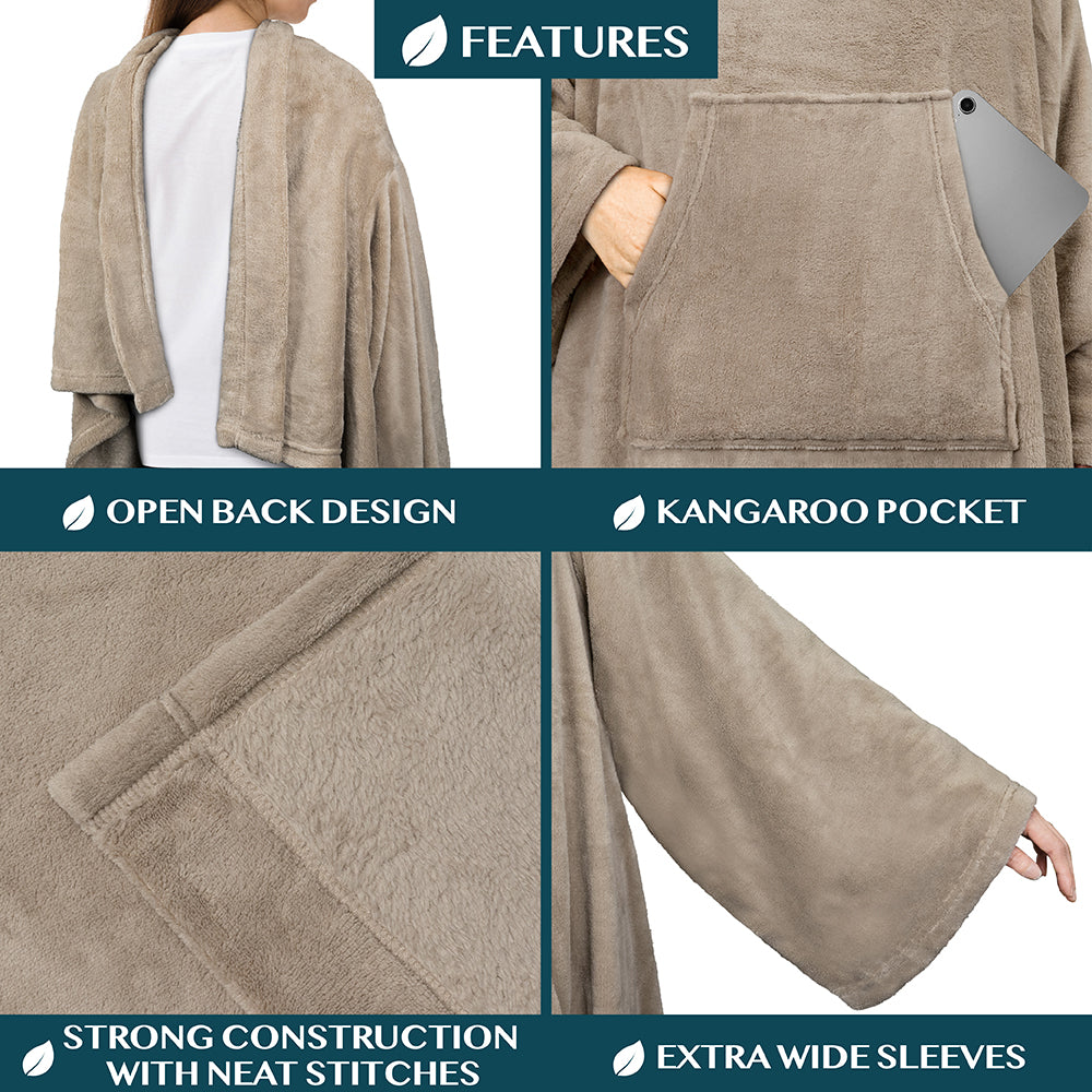 Blanket with Sleeves - Kangaroo Pocket
