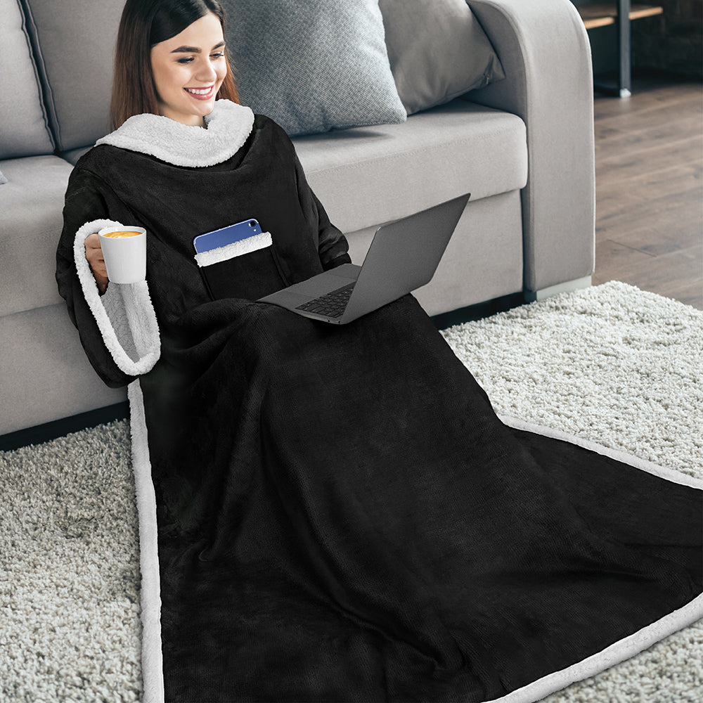 Blanket with Sleeves - Patch Pocket