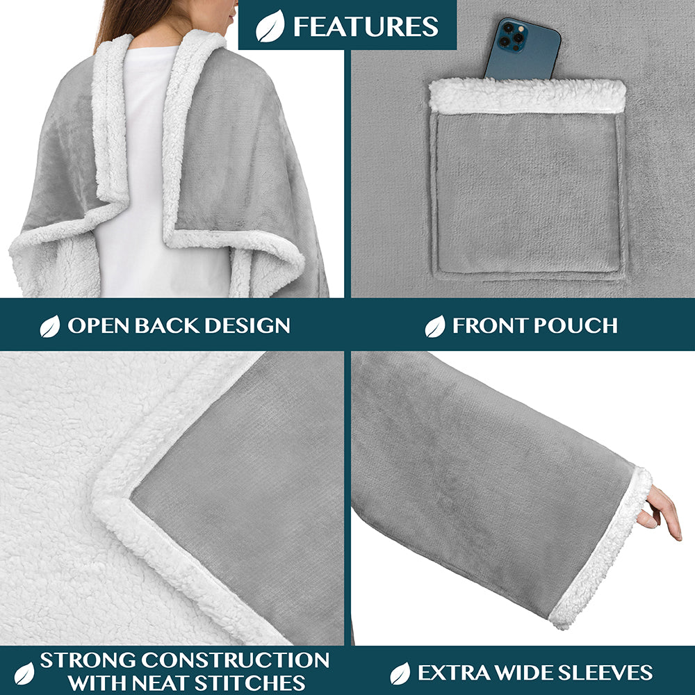 Blanket with Sleeves - Patch Pocket
