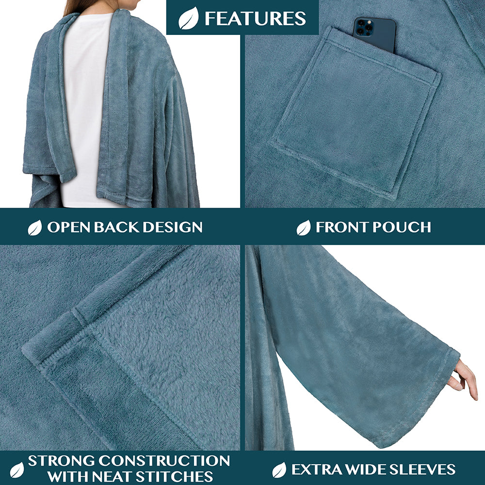 Blanket with Sleeves - Patch Pocket