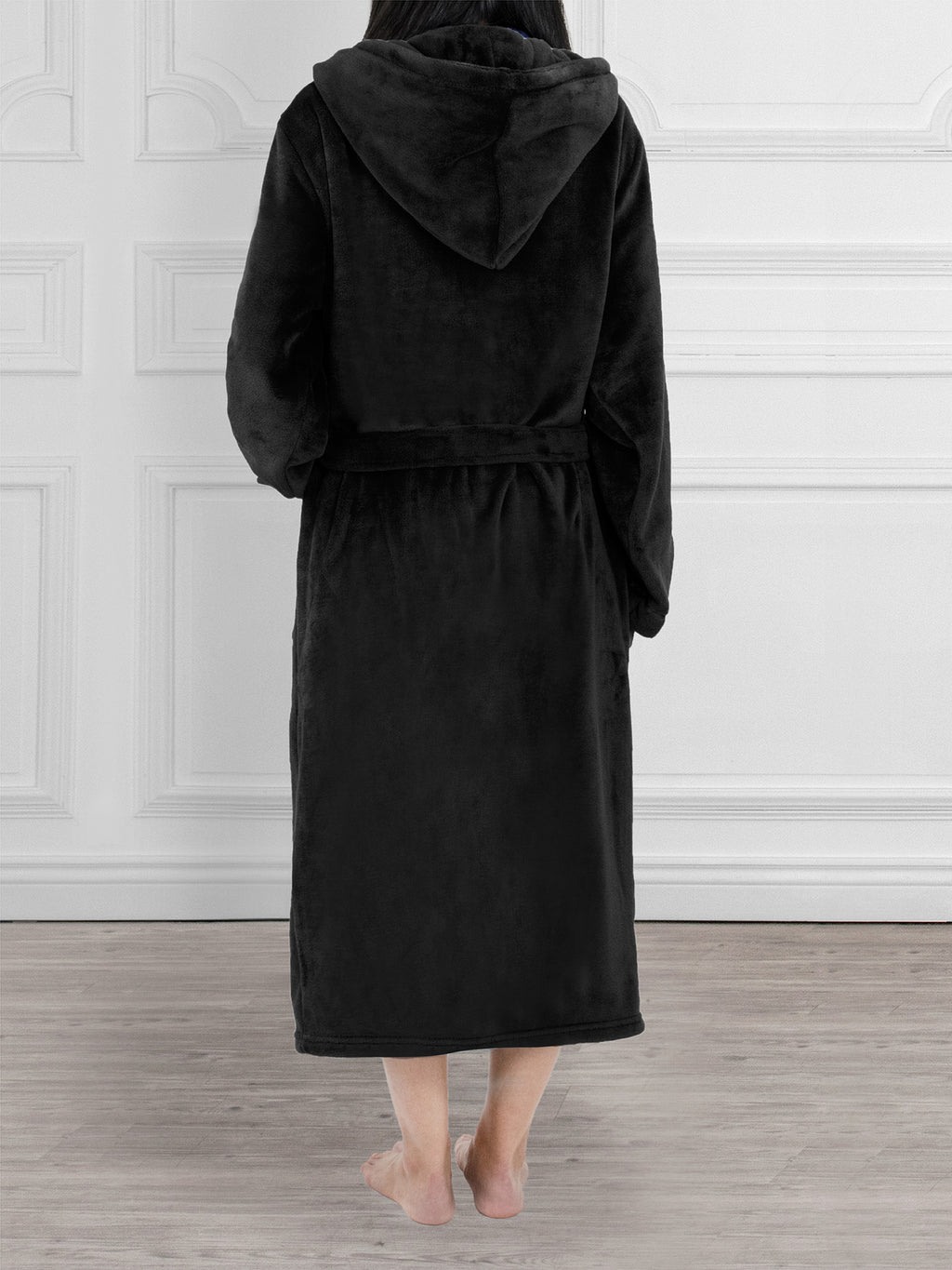 Women's Satin Trim Fleece Robe with Hood