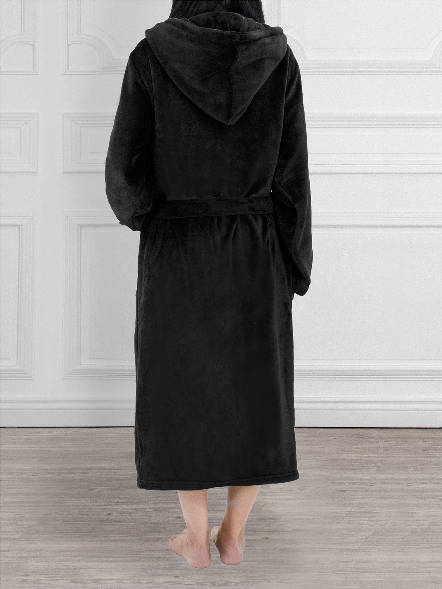 Women's Satin Trim Fleece Robe with Hood