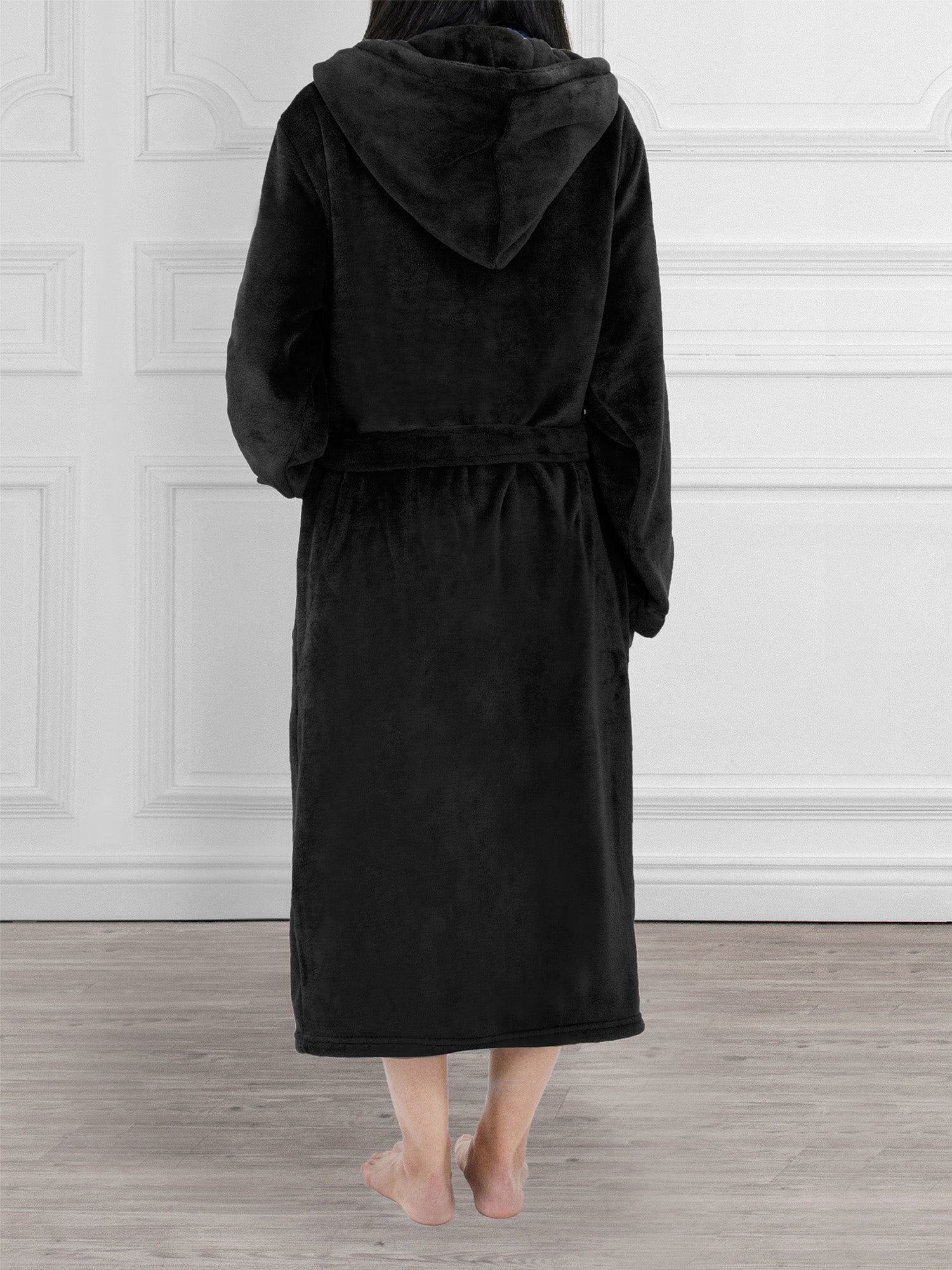 Women's Satin Trim Fleece Robe with Hood