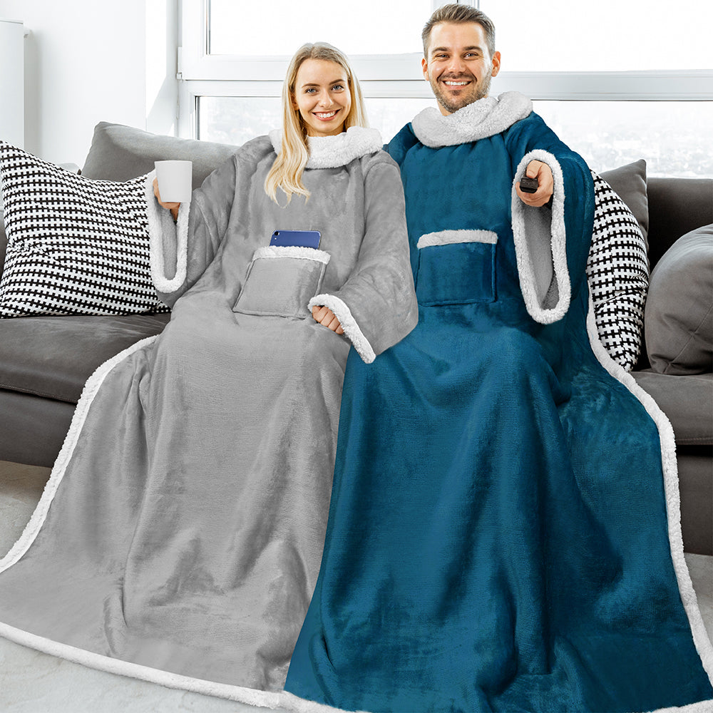 Blanket with Sleeves - Patch Pocket