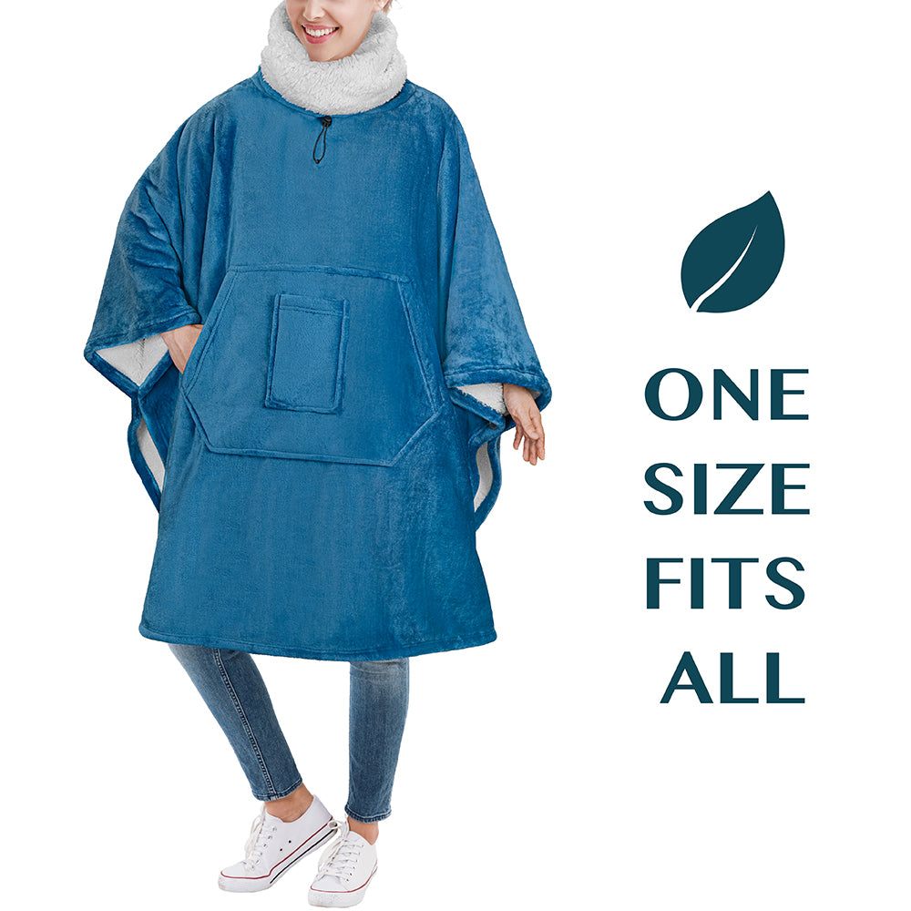 Neck Warmer Hooded Poncho Blanket