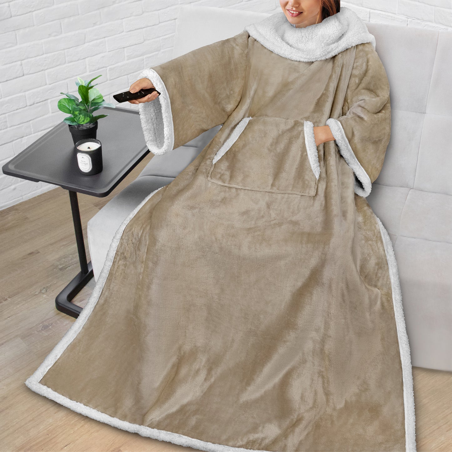 Blanket with Sleeves - Kangaroo Pocket