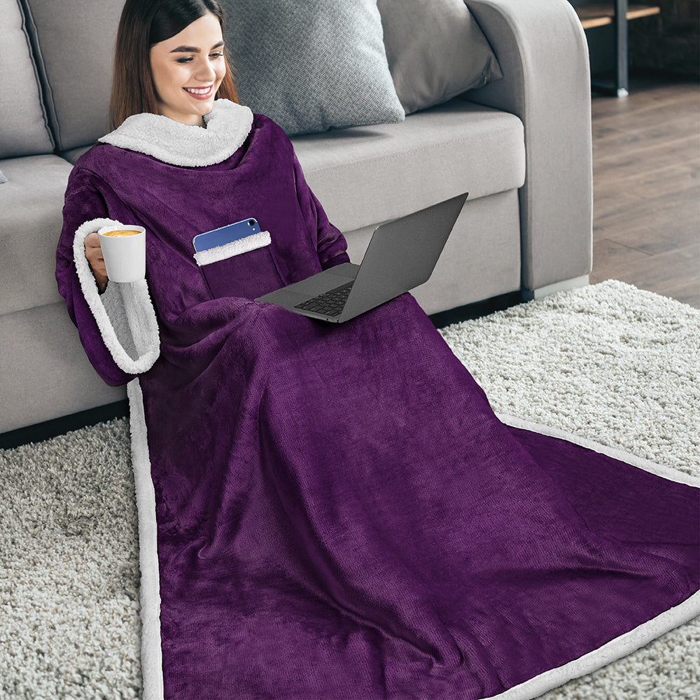 Blanket with Sleeves - Patch Pocket