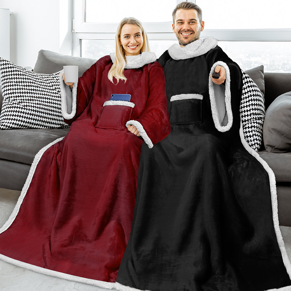 Blanket with Sleeves - Patch Pocket