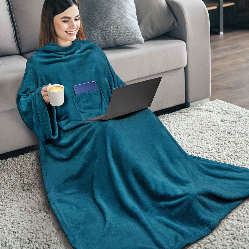 Blanket with Sleeves - Patch Pocket