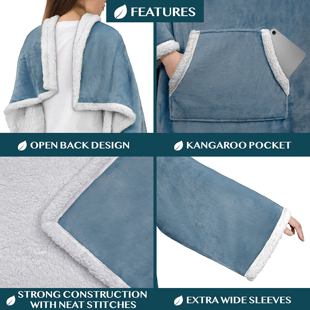 Blanket with Sleeves - Kangaroo Pocket