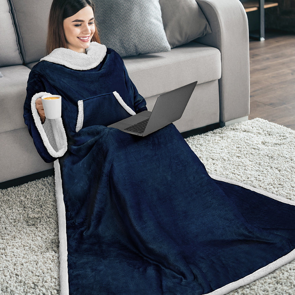 Blanket with Sleeves - Kangaroo Pocket