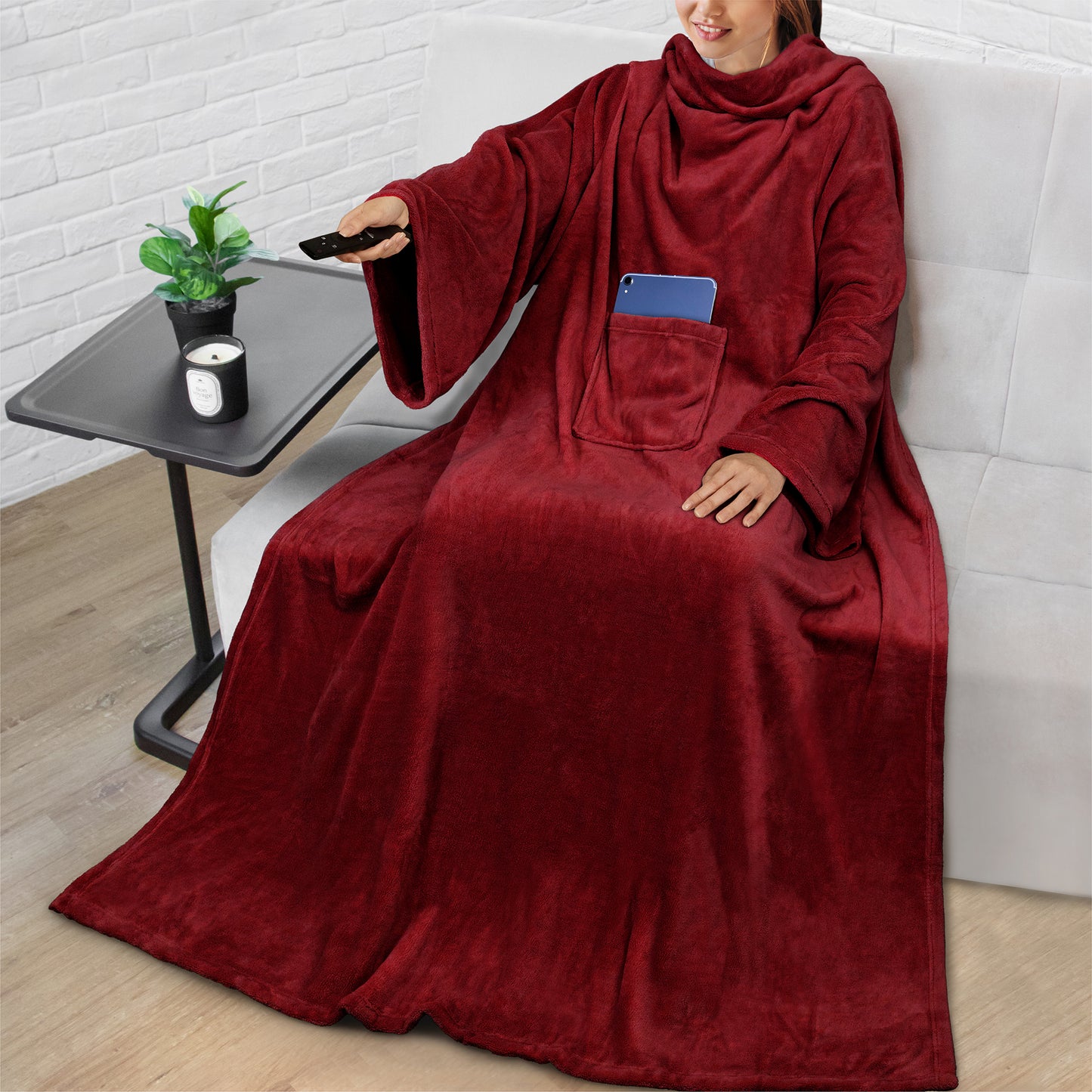 Blanket with Sleeves - Patch Pocket