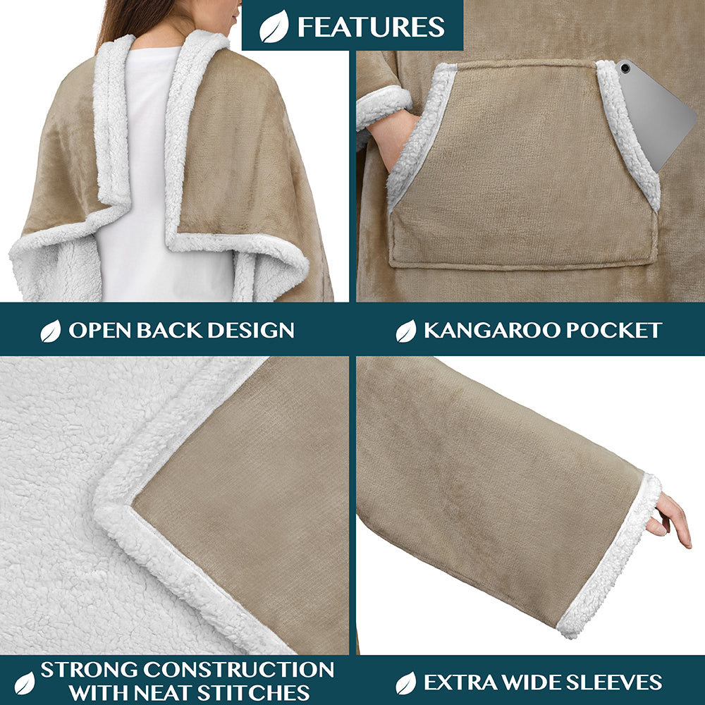 Blanket with Sleeves - Kangaroo Pocket