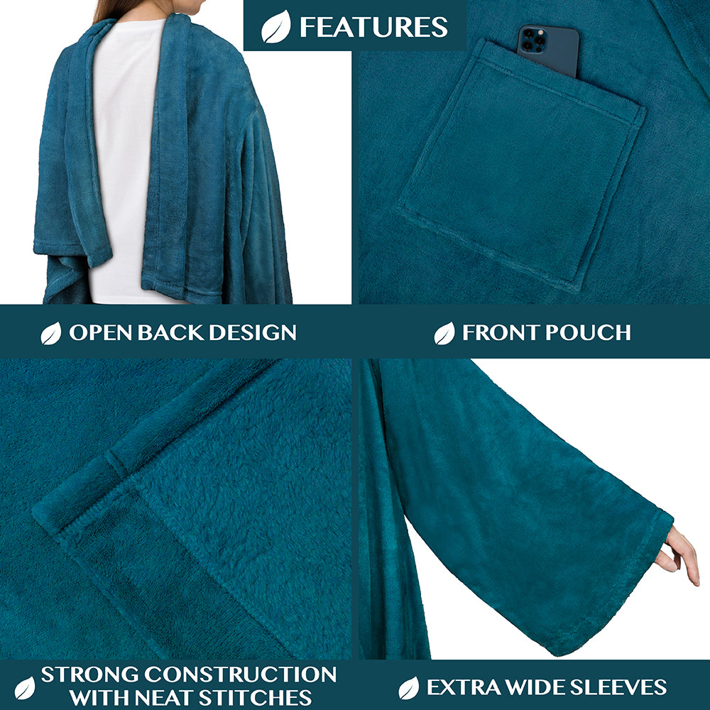 Blanket with Sleeves - Patch Pocket
