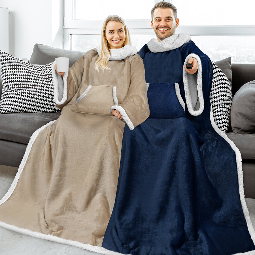 Blanket with Sleeves - Kangaroo Pocket