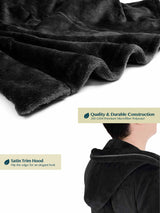 Men's Satin Trim Fleece Robe with Hood
