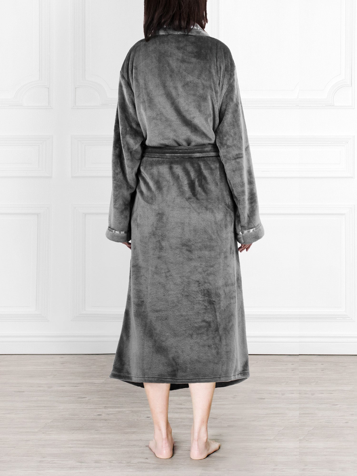 Women's Satin Trim Fleece Robe