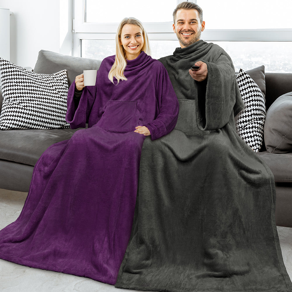 Blanket with Sleeves - Kangaroo Pocket
