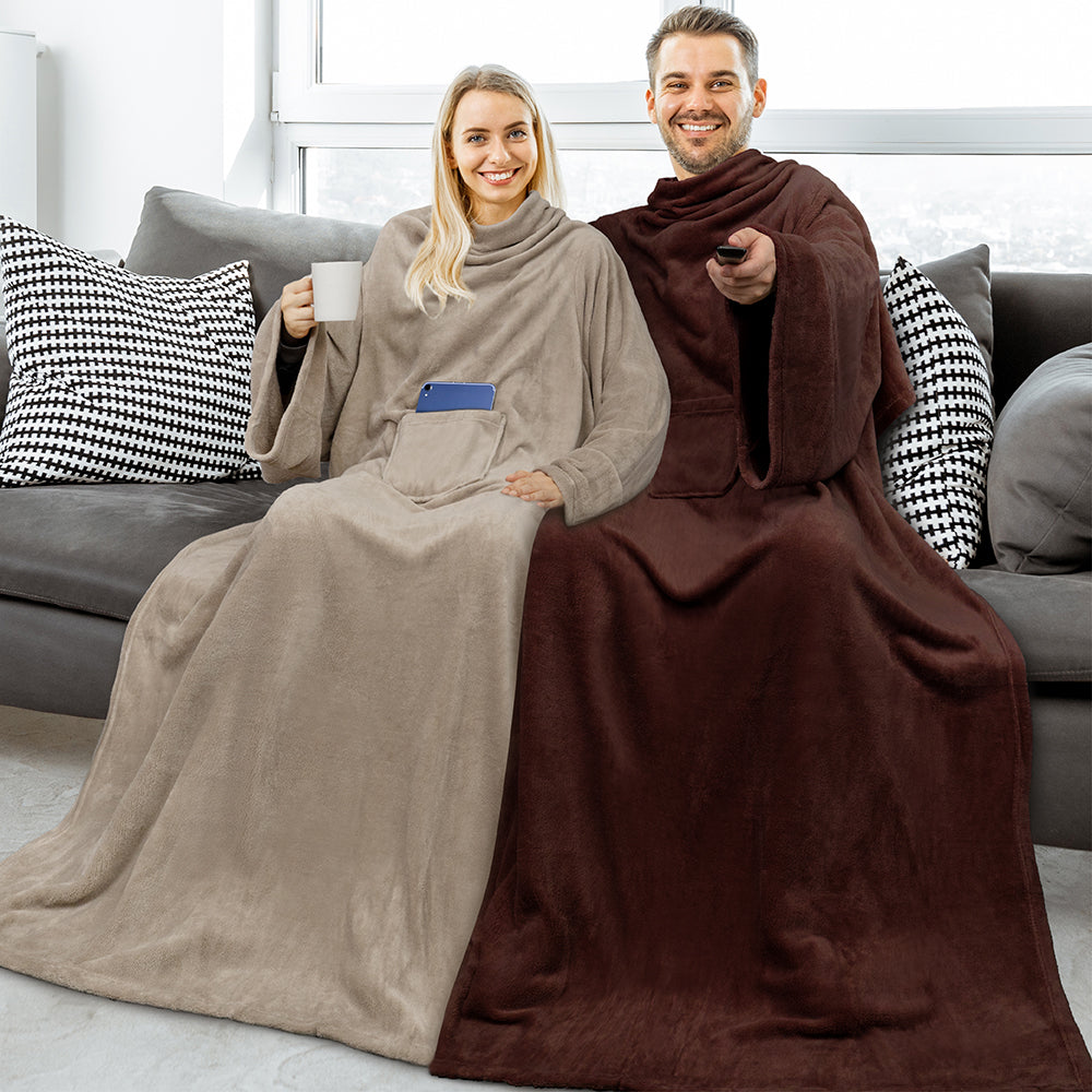 Blanket with Sleeves - Patch Pocket