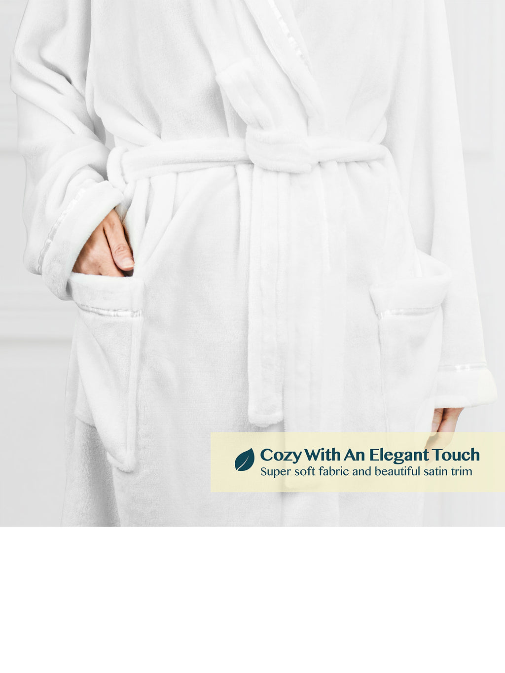 Women's Satin Trim Fleece Robe