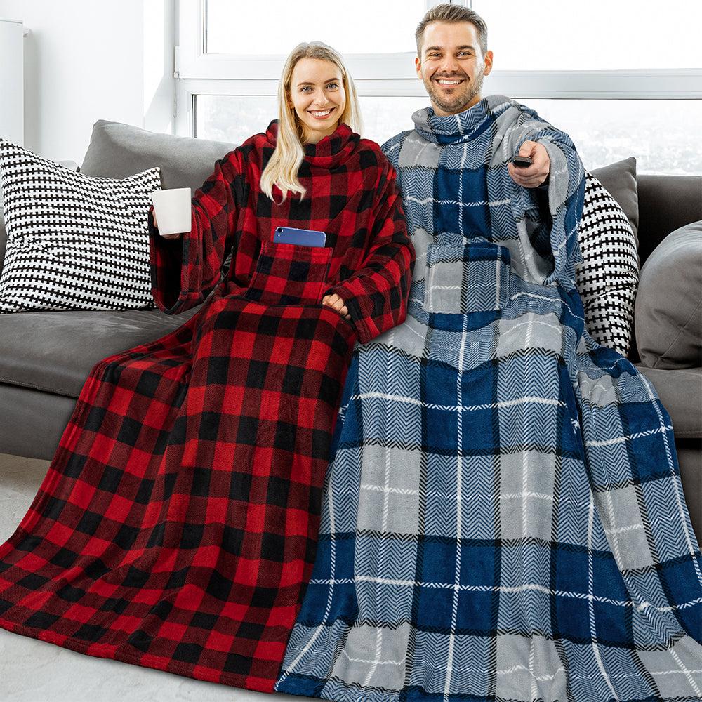 Blanket with Sleeves - Patch Pocket