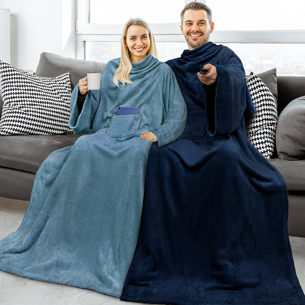 Blanket with Sleeves - Patch Pocket