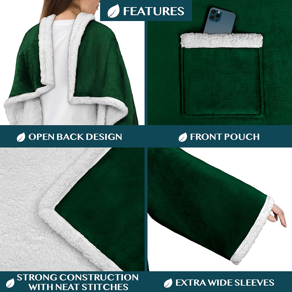 Blanket with Sleeves - Patch Pocket