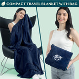 Wearable Fleece Travel Blanket Pillow
