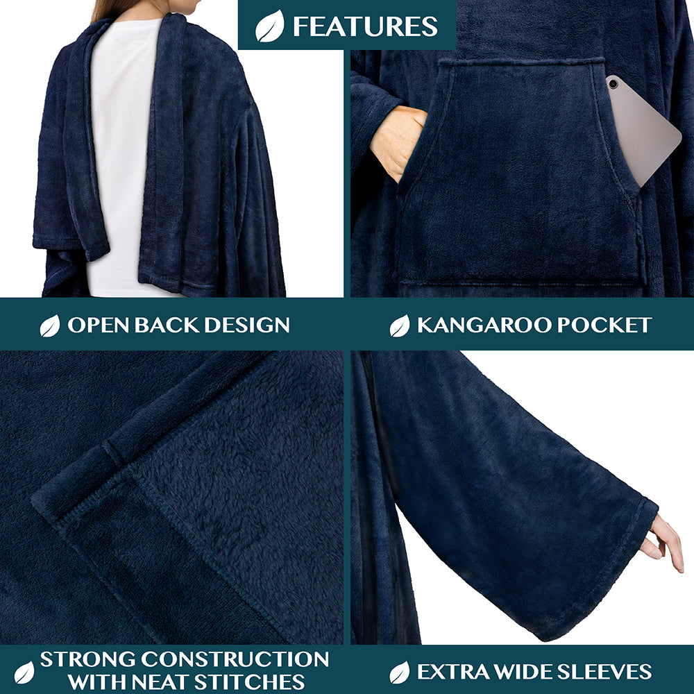 Blanket with Sleeves - Kangaroo Pocket