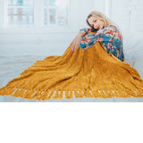 Chenille Tassel Fringe Throw Blanket
