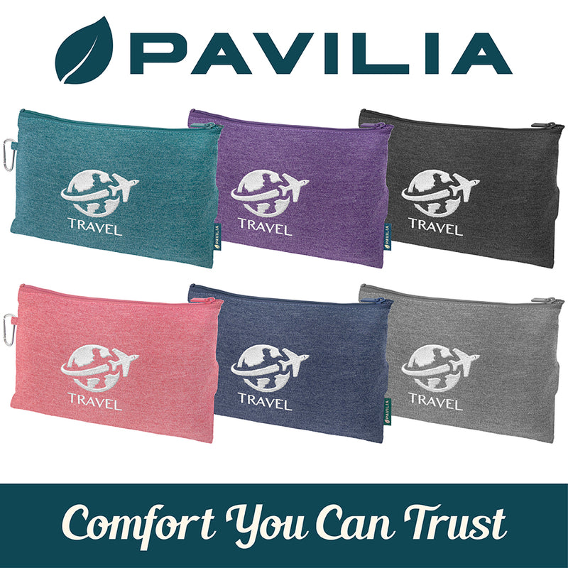 Compact Fleece Travel Blanket Pillow