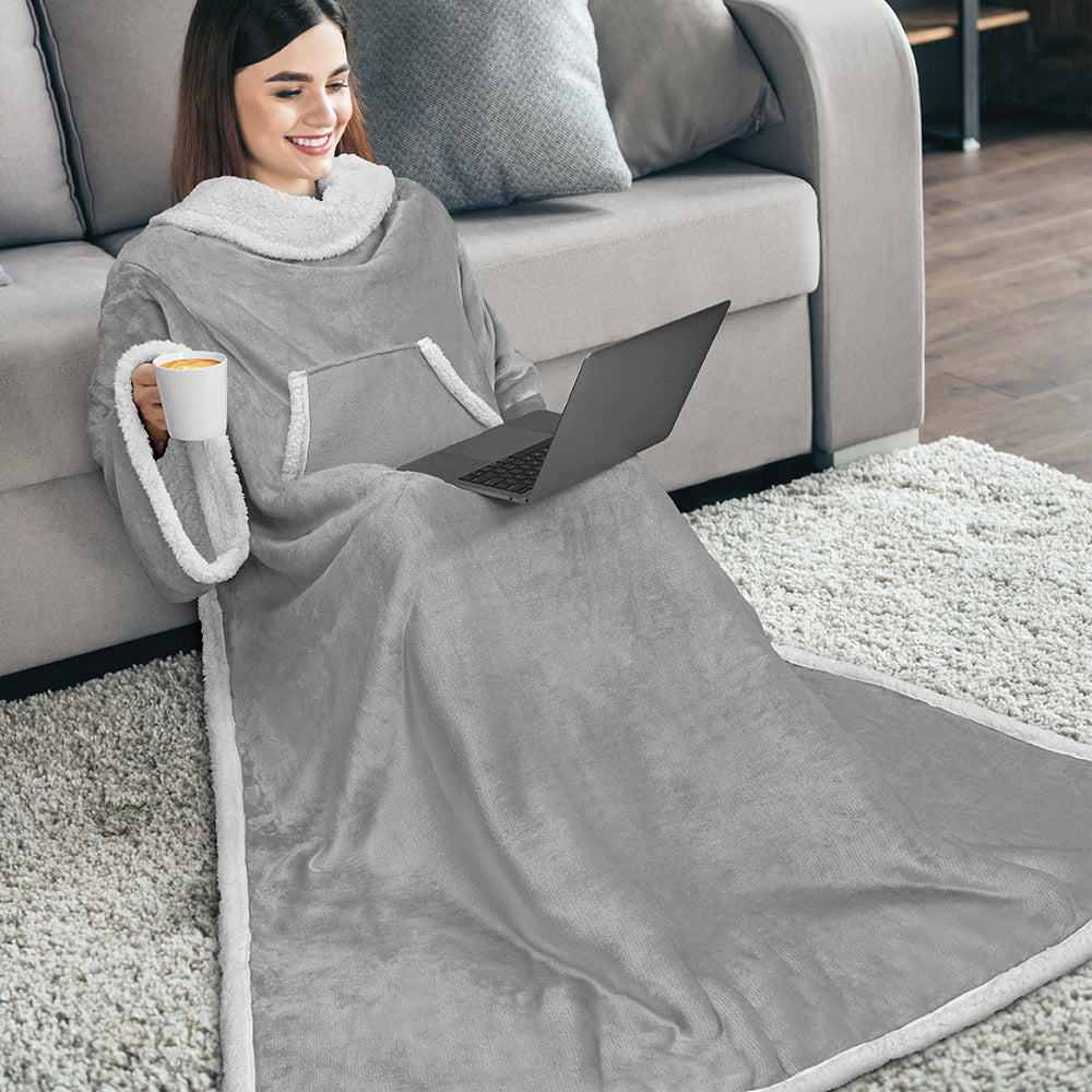 Blanket with Sleeves - Kangaroo Pocket