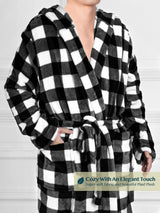 Men's Checkered Robe with Hood