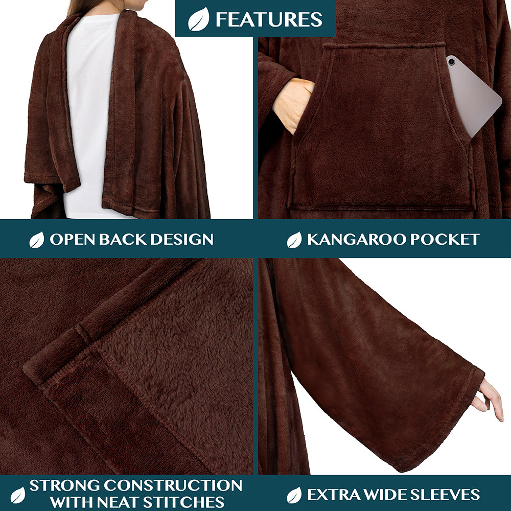 Blanket with Sleeves - Kangaroo Pocket