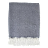 Herringbone Knit Fringe Throw Blanket