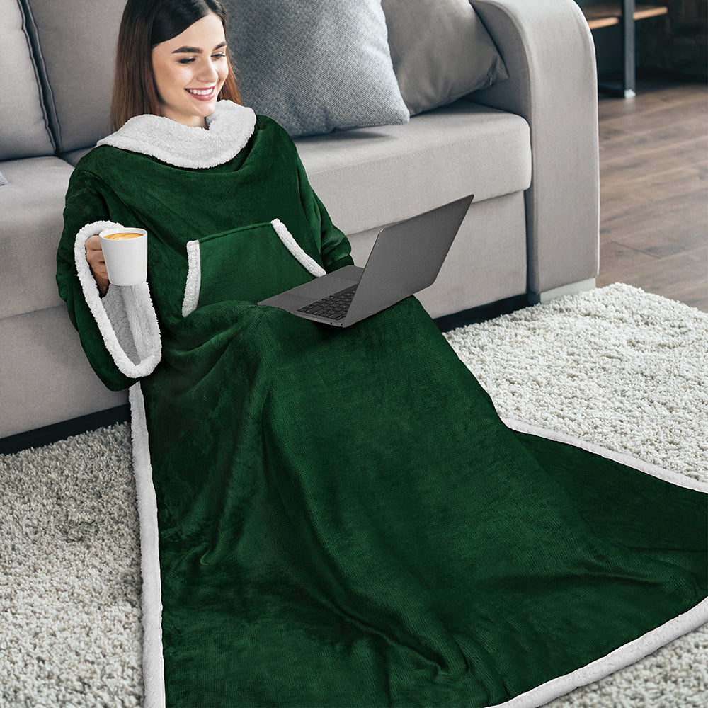 Blanket with Sleeves - Kangaroo Pocket