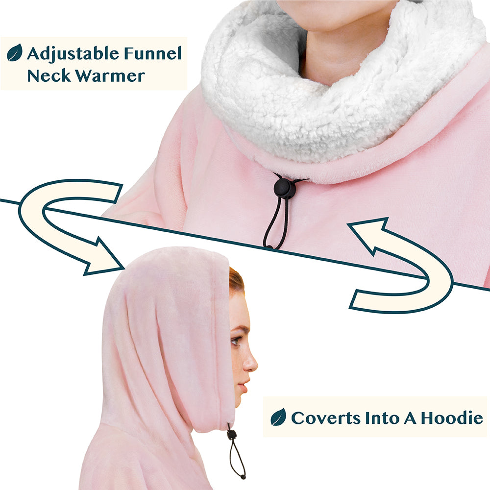 Neck Warmer Hooded Poncho Blanket