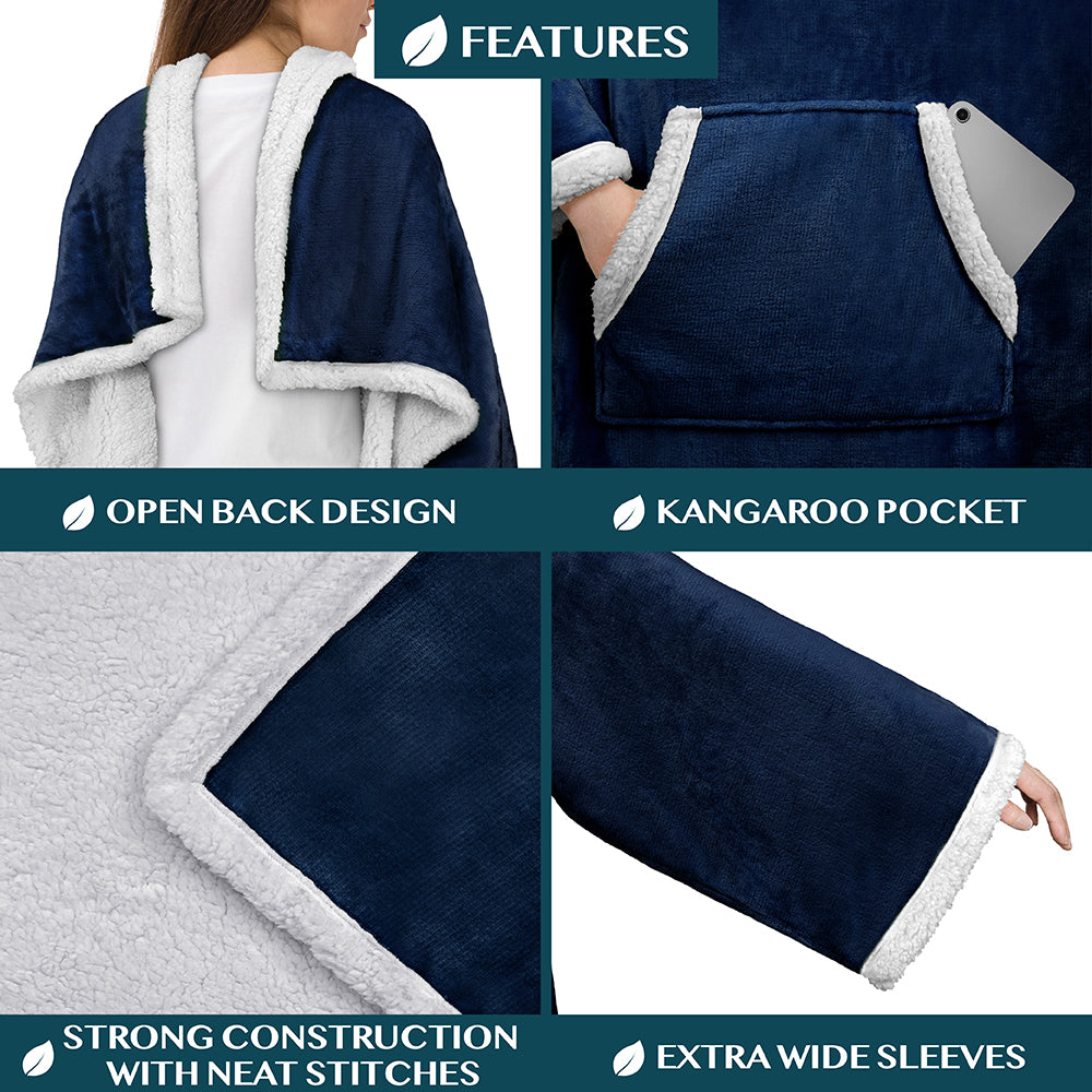Blanket with Sleeves - Kangaroo Pocket