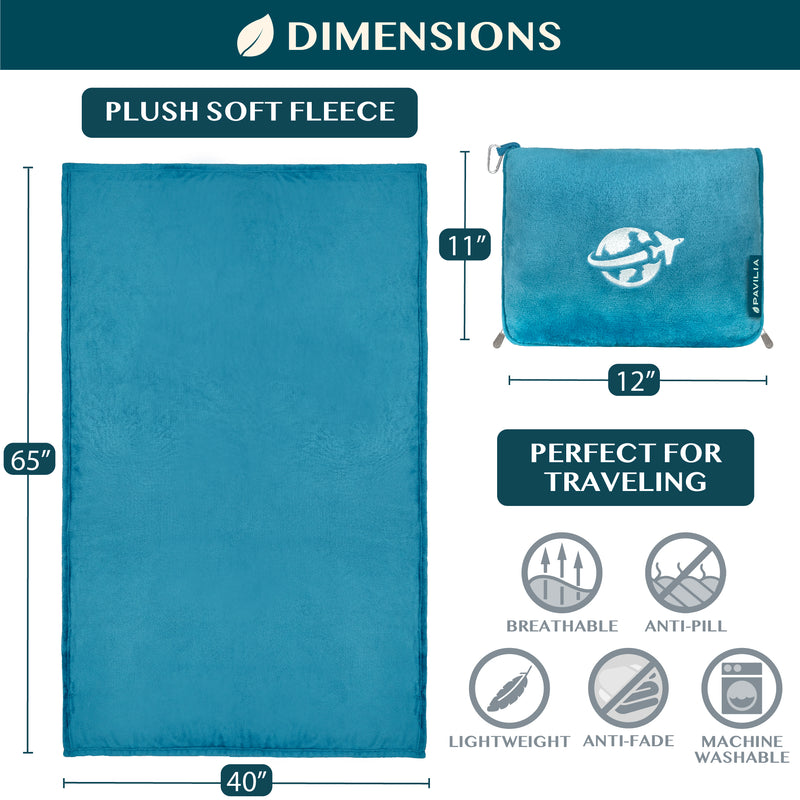 Airplane Fleece Travel Blanket Pillow
