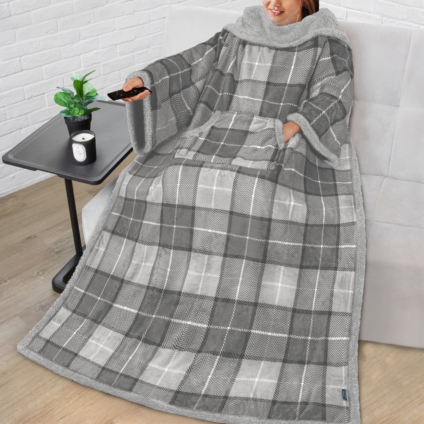 Blanket with Sleeves - Kangaroo Pocket