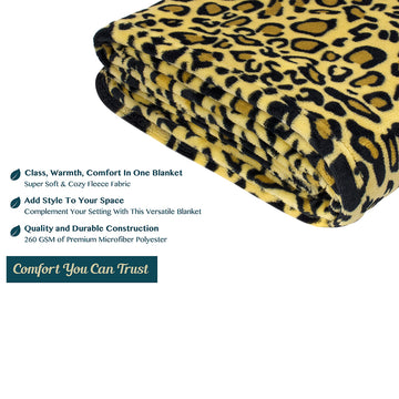 Throw Blanket for Cheetah Soft Leopard Blanket for Bed Sofa - Bed Bath & Beyond - 35085980