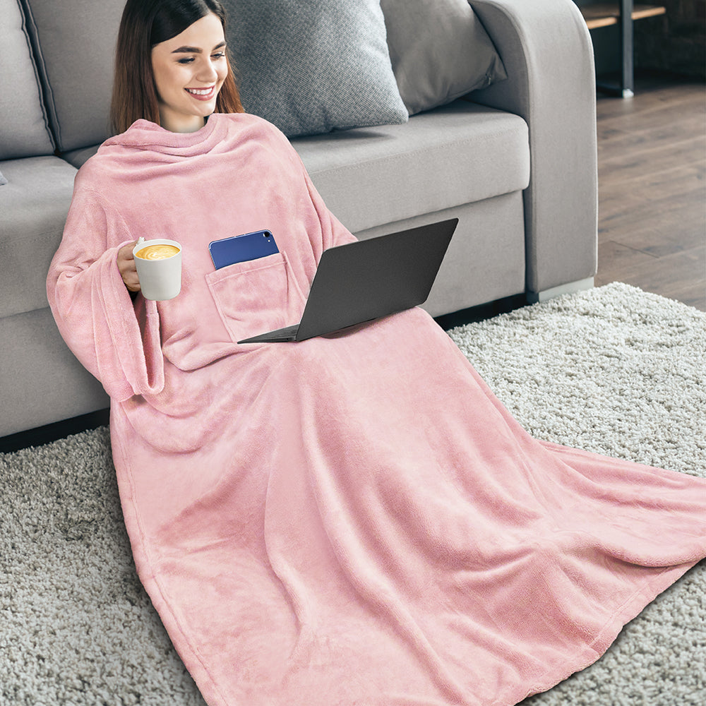 Blanket with Sleeves - Patch Pocket