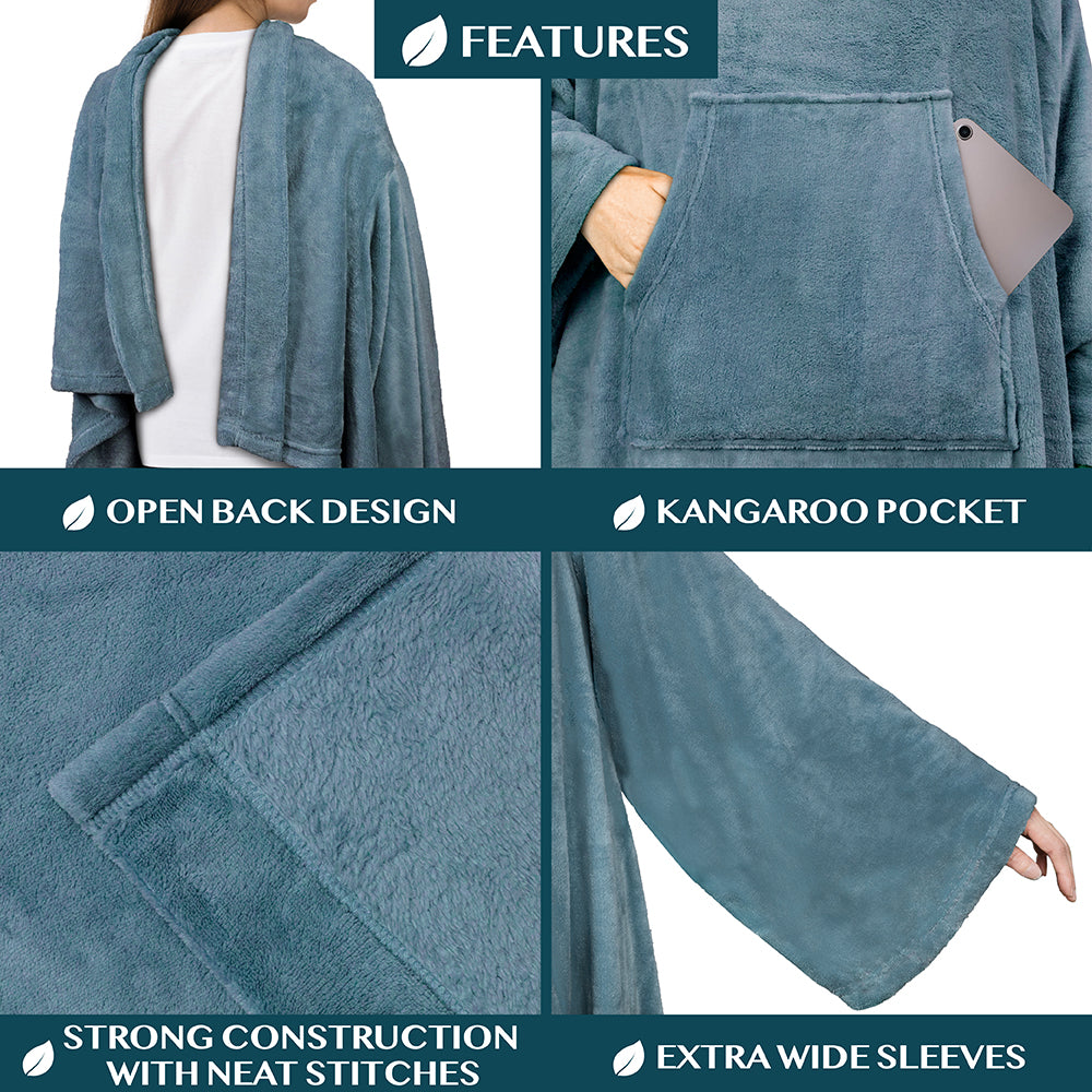Blanket with Sleeves - Kangaroo Pocket