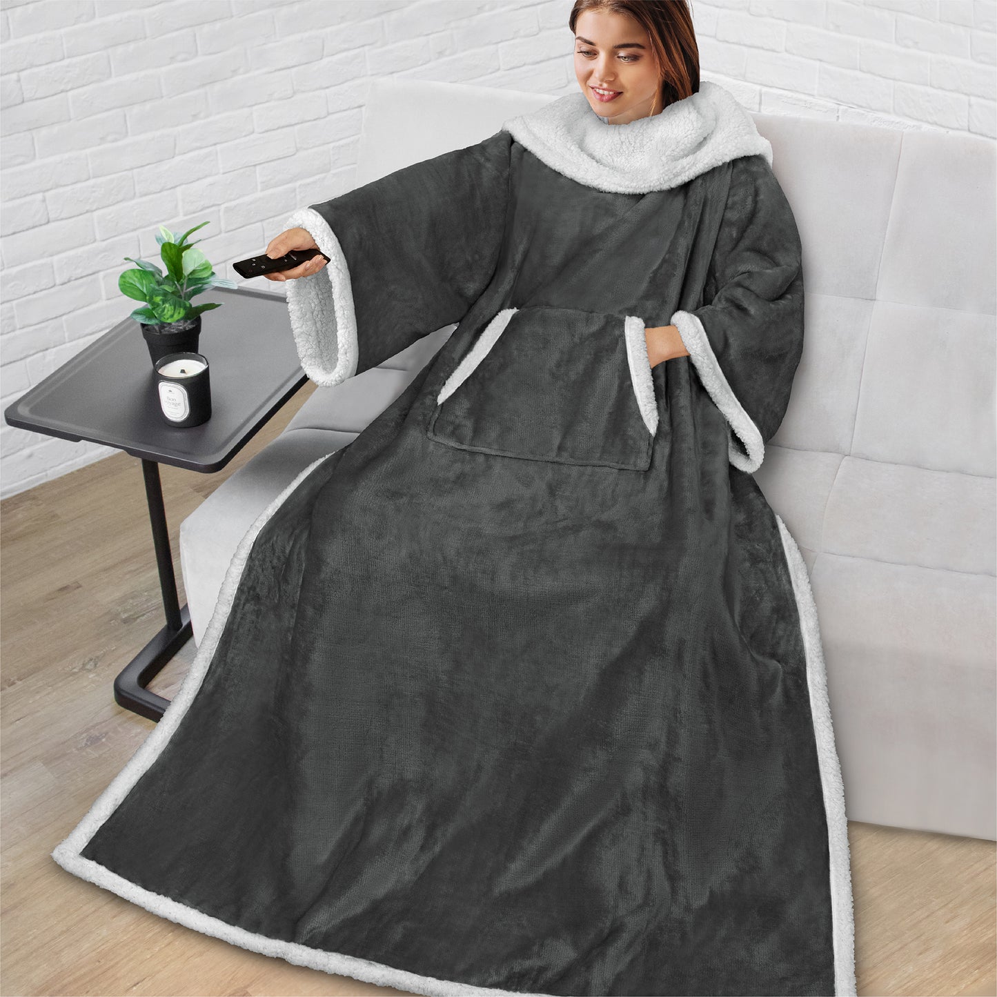 Blanket with Sleeves - Kangaroo Pocket