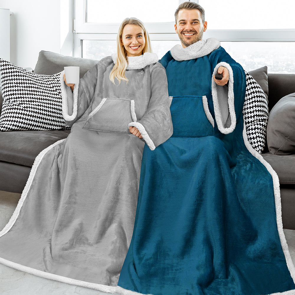 Blanket with Sleeves - Kangaroo Pocket